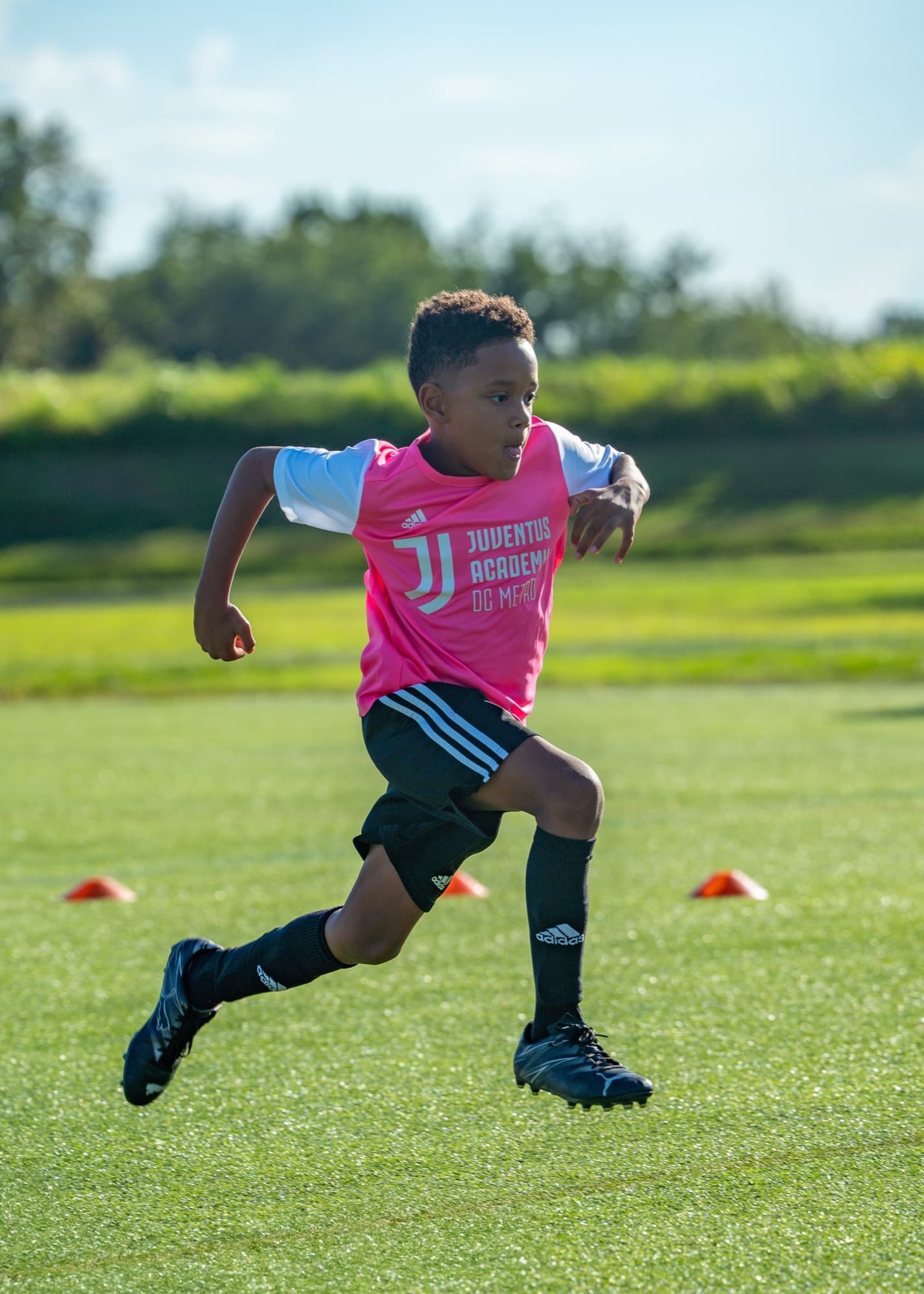 Player sprinting during a drill
